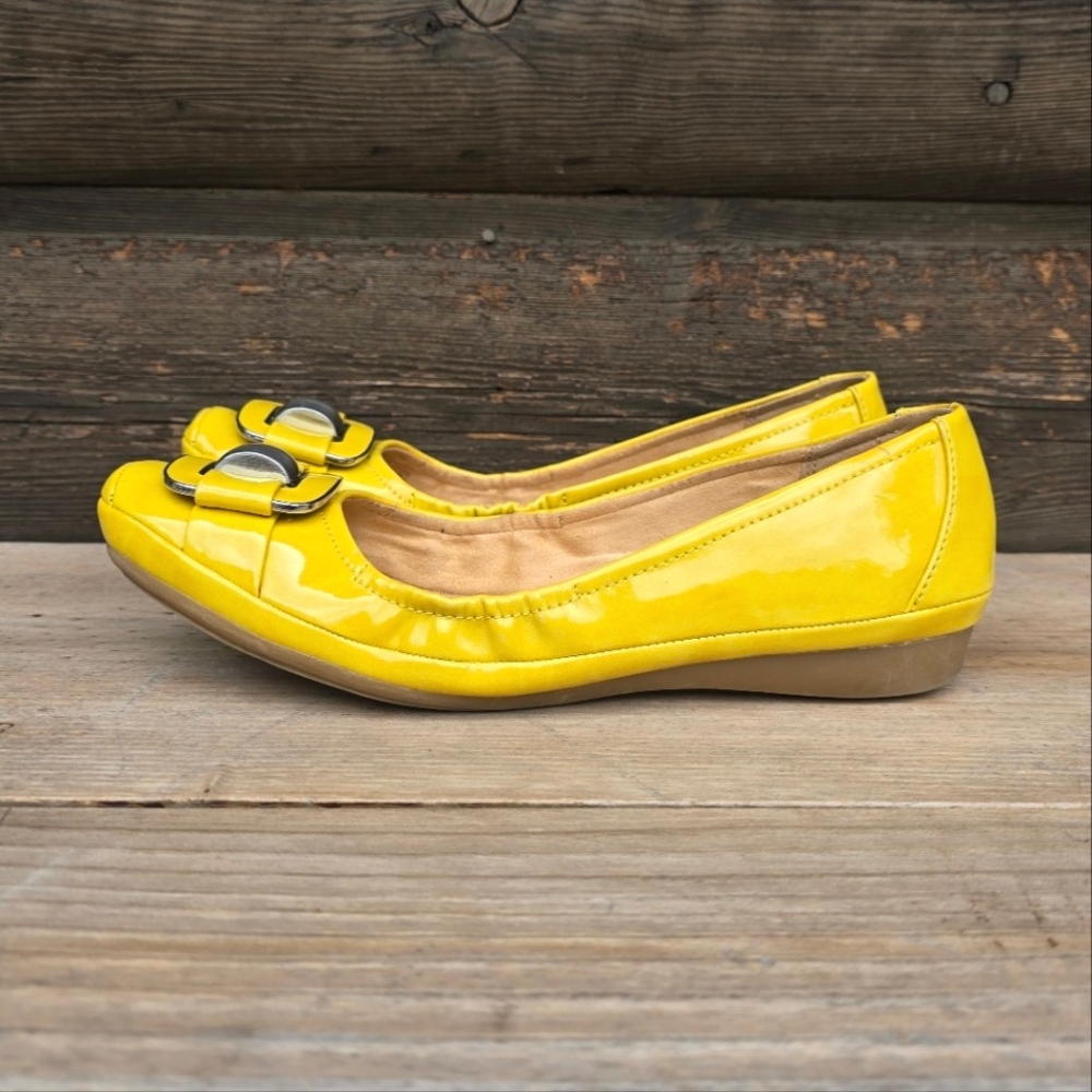 Naturalizer N5 Comfort Voylan Y2K Indie Sleaze Sqaure Toe Buckle Flats 7.5M - Picture 3 of 16